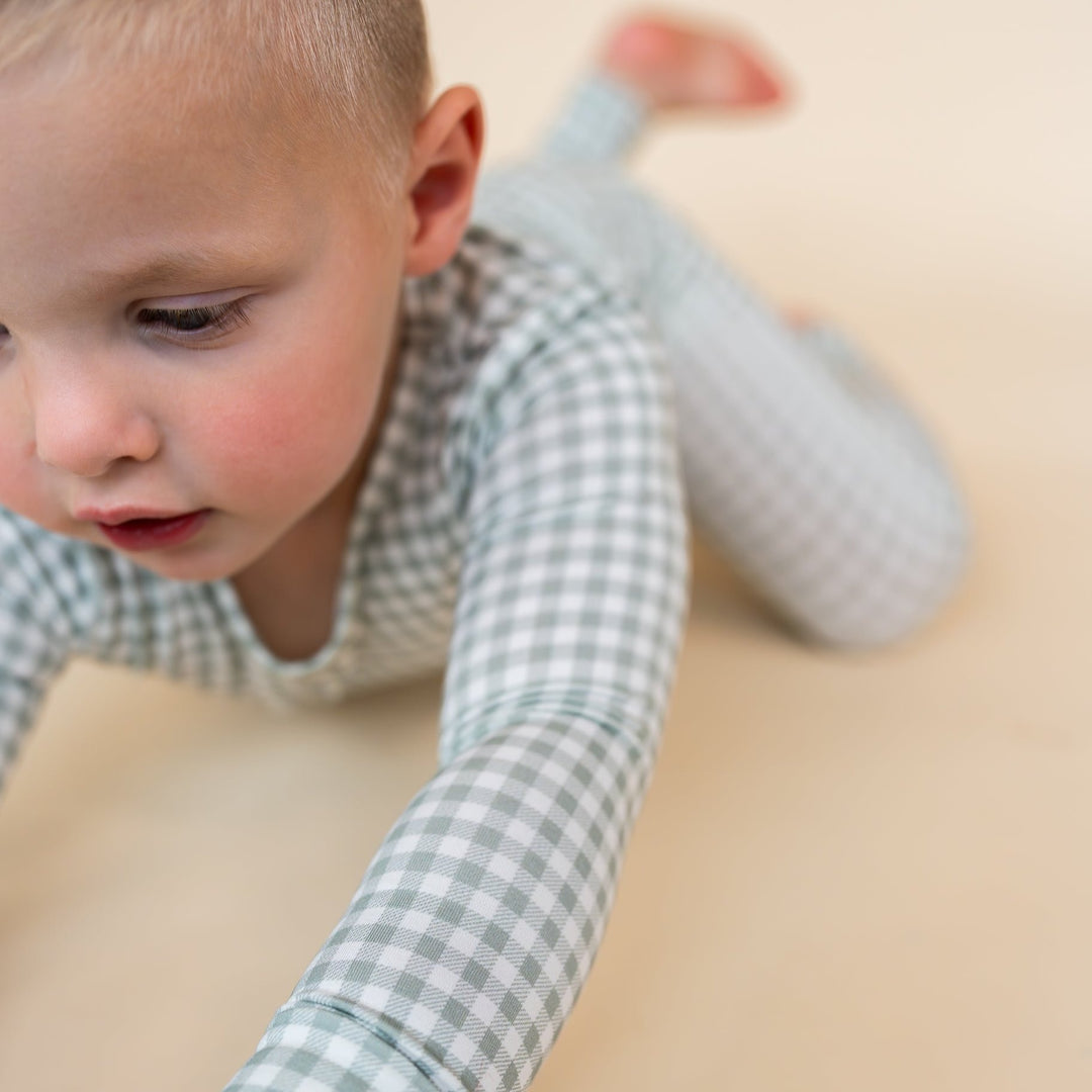 Sage Gingham Two Piece Pajamas