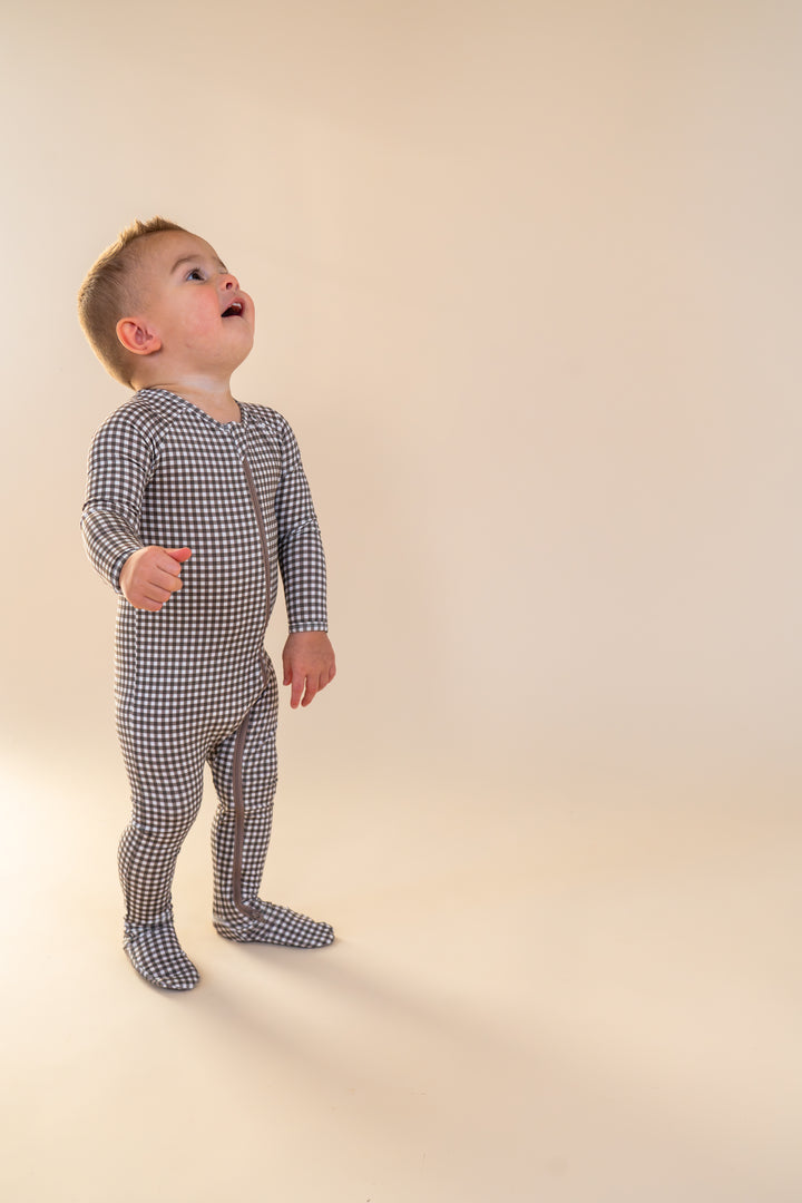 Hazel Gingham Footed Pajamas